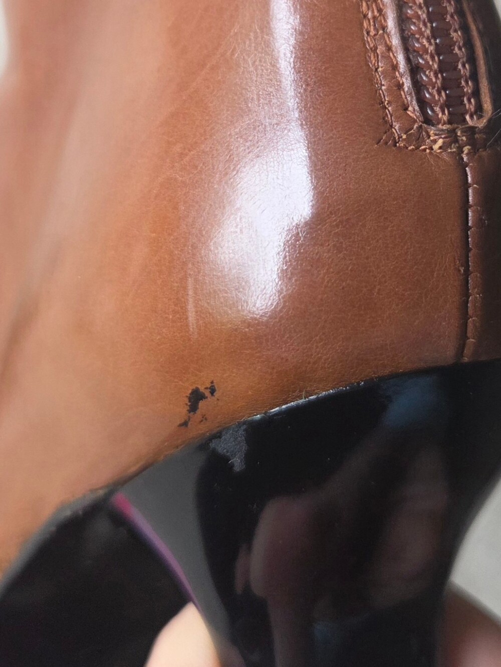 Vintage Y2K Mezlan Brown Leather Healed Square Toe Boots Made In Spain Size 7 - Picture 15 of 16